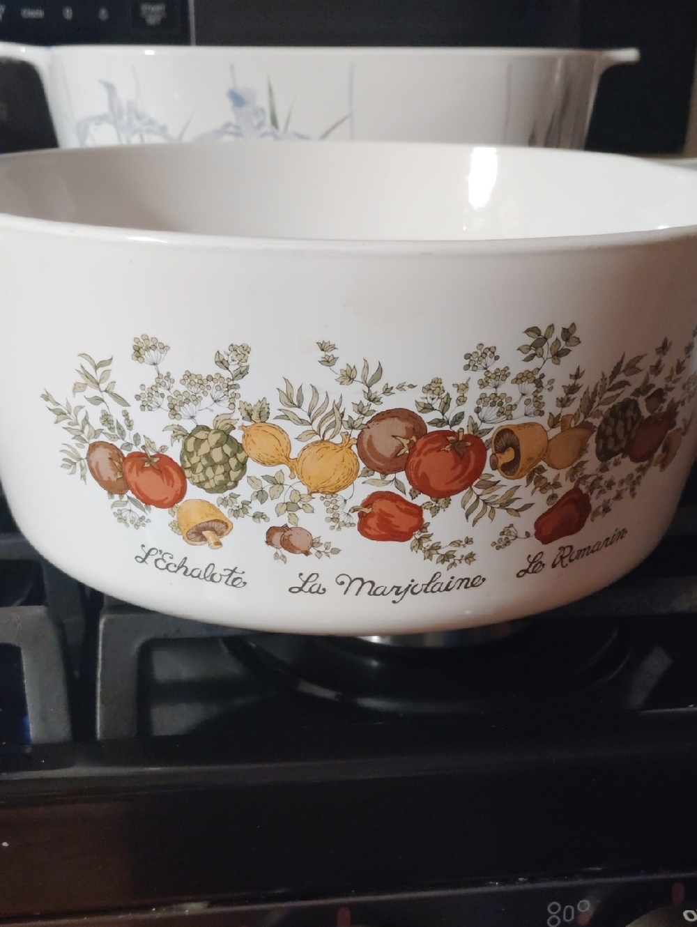 Corningware White Ceramic Bowl with Black Maker's Mark